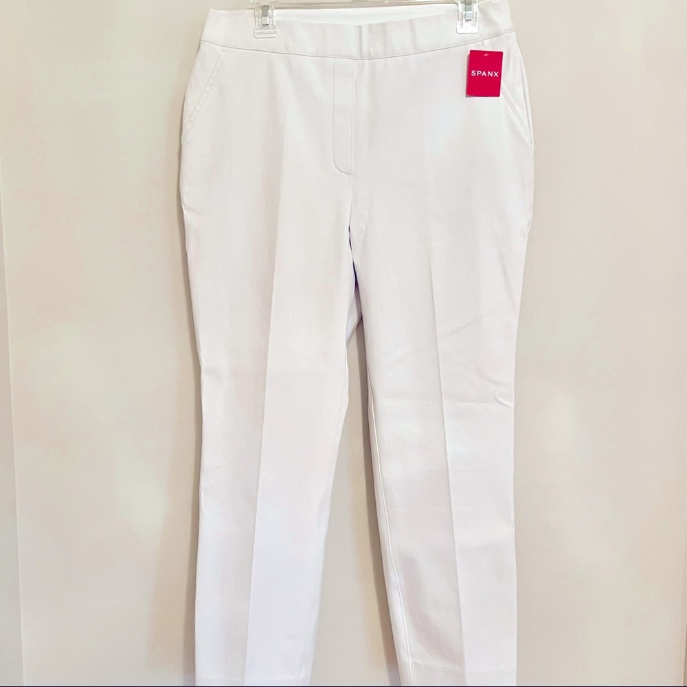 New Spanx On the Go Slim Straight White Pants Large